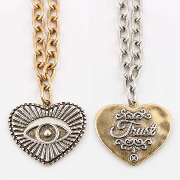 Trust All-Seeing Eye Heart Choker Necklace