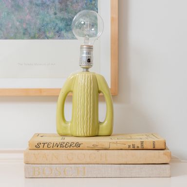 Vintage Chartreuse Ceramic Lamp