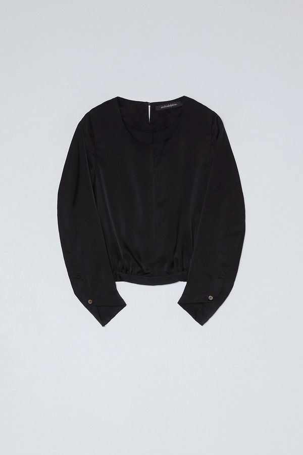 Brigitte Blouse Black Satin