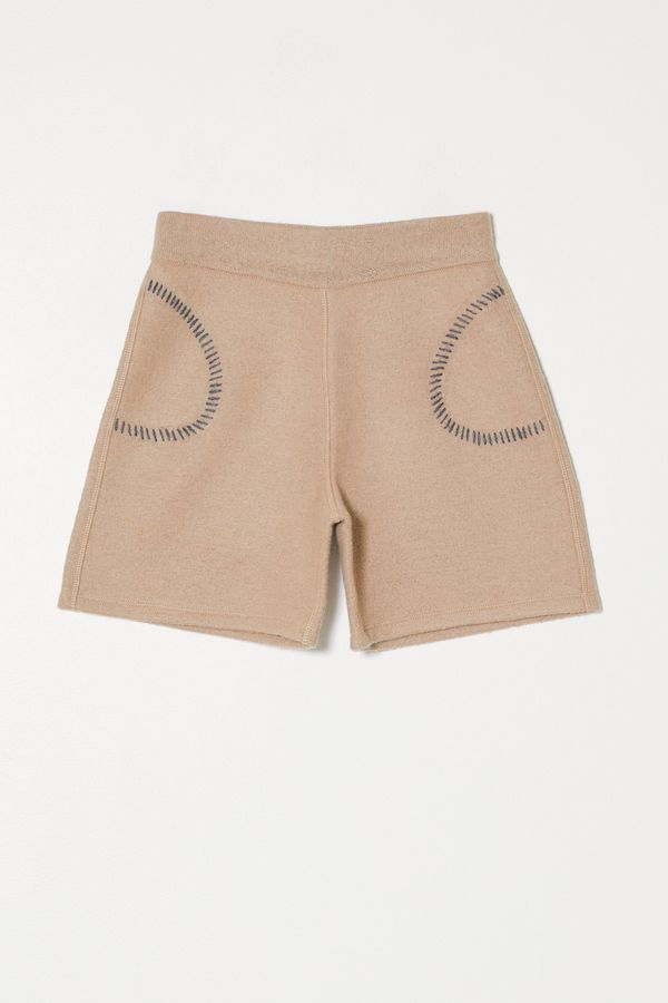Luana Short in Baby Alpaca Felted, whipstitch detail