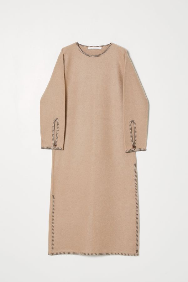 Demi Dress in Baby Alpaca Whipstitch detail