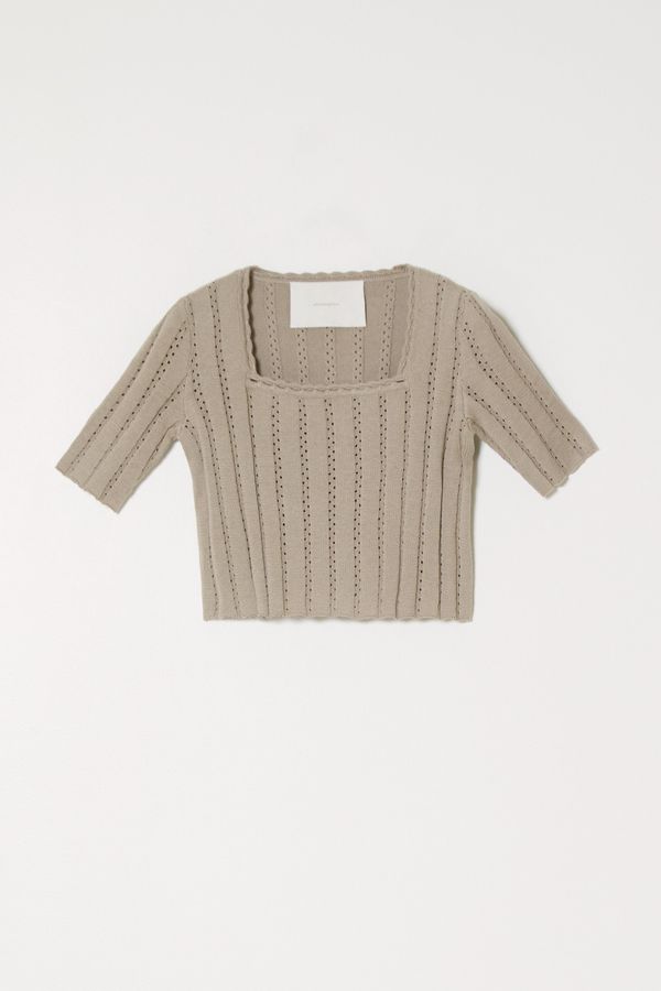 Vienna Pointelle Cropped Top