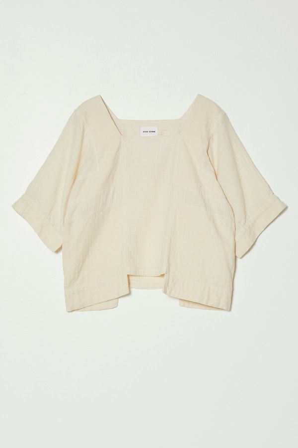 Block Top in Crinkled Cotton Gauze