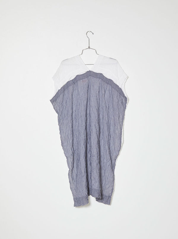 Crescent Dress Dual Color in Wave Cotton