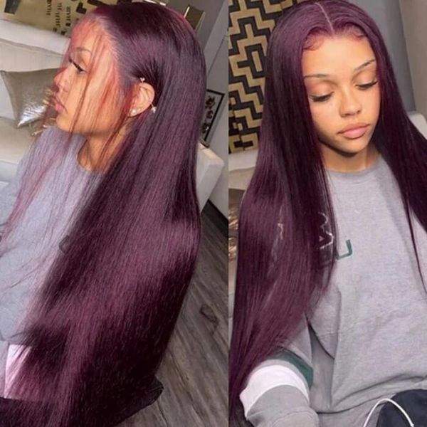 Flash Sale Ashimary Dark 99J Burgundy HD Transparent Lace Wig 180% Density