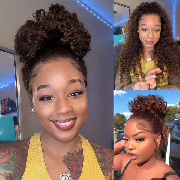 Flash Sale Chocolate Brown Upgrade Invisi-Strap Snug Fit 360 Skin Lace Wig Pre-Cut Lace & Pre-Bleached Knots Cozy Glueless Wig