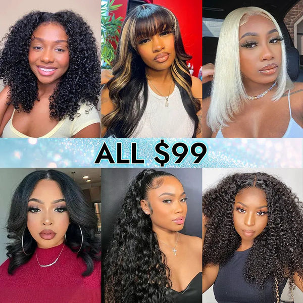 All $99 | Ashimary Flash Sale Glueless Human Hair Wigs Put On And Go Wig Limited Stock