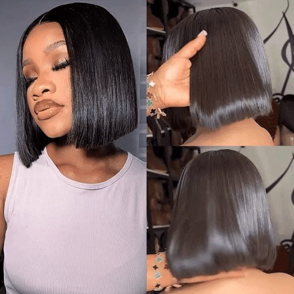 Razor-Sharp Bobs Vietnamese Hair Double Drawn Glueless 2x6 Lace Luxury Sleek Bob Human Hair Wigs 70% Off