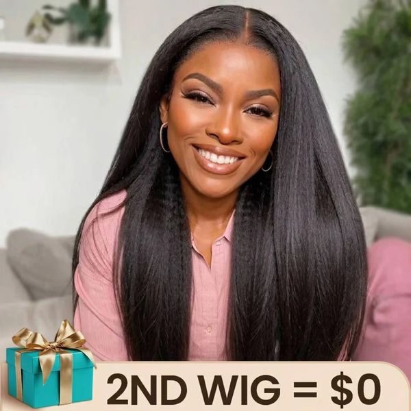 Flash Sale Yaki Straight Invisi Strap Snug Fit 360 Transparent Lace Frontal Bleached Knots Wig Fresh Length