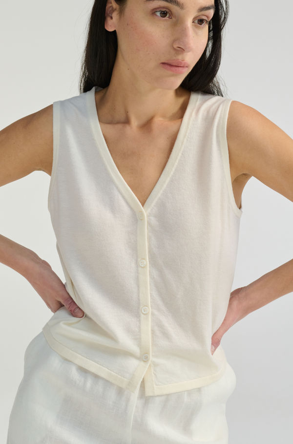 Knit Button Closure Vest