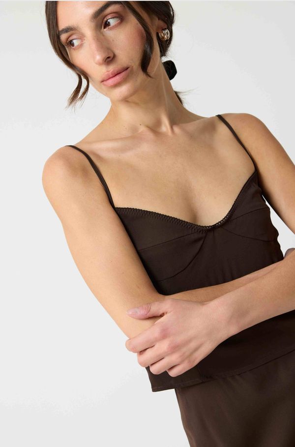 Plunged Neck Silk Cami