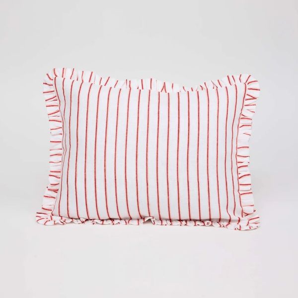 Stripe Ruffled Pillow Cover