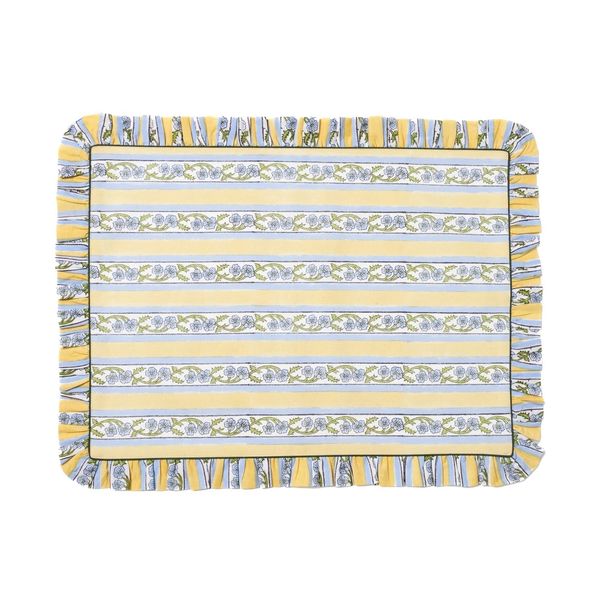 Provence Blockprint Placemat in Butter Yellow
