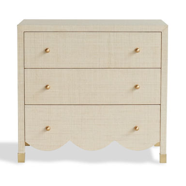Scalloped Grasscloth Nightstand