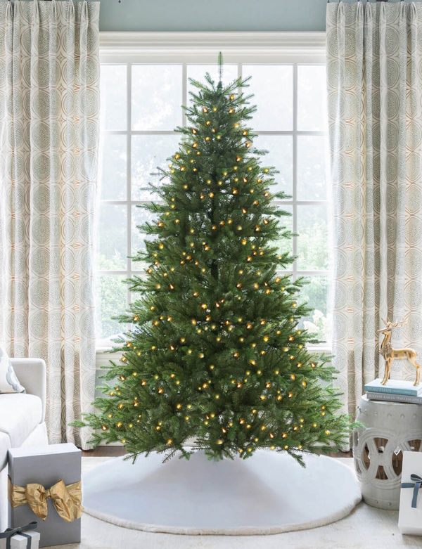 7.5' Alpine Fir Tree with Warm White LED Lights - OPEN BOX - FINAL SALE