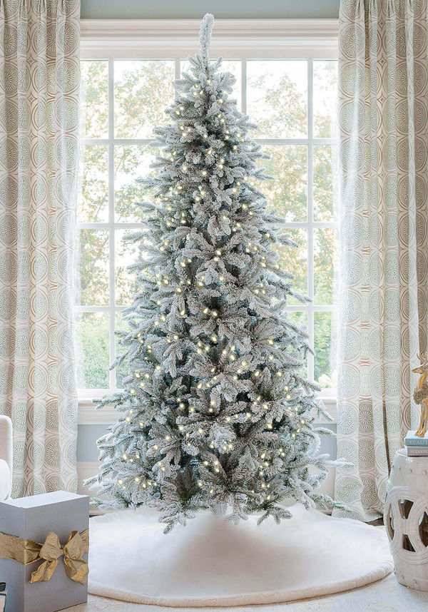 9' Queen Flock® Slim Tree with Warm White LED Lights - OPEN BOX - FINAL SALE