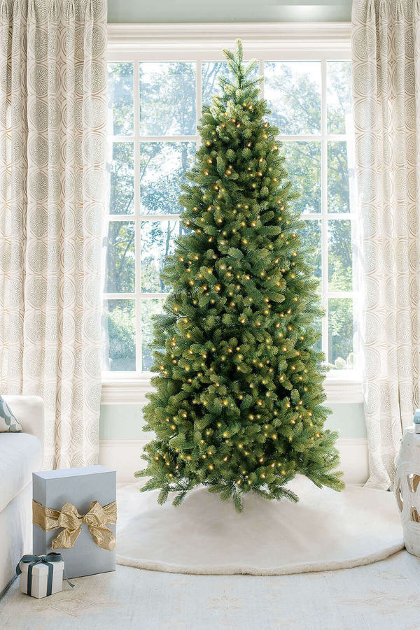 7.5' Royal Fir Slim Tree with Warm White & Multi-Color LED Lights OPEN BOX - FINAL SALE