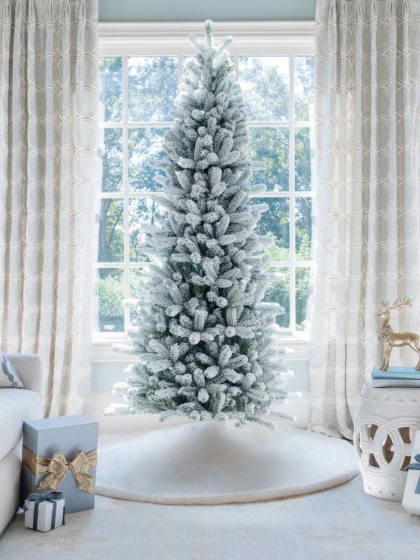 6.5' King Flock® Slim Tree Unlit - OPEN BOX - FINAL SALE