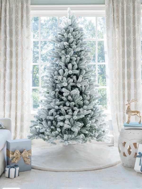 10' King Flock® Artificial Christmas Tree Unlit FINAL SALE
