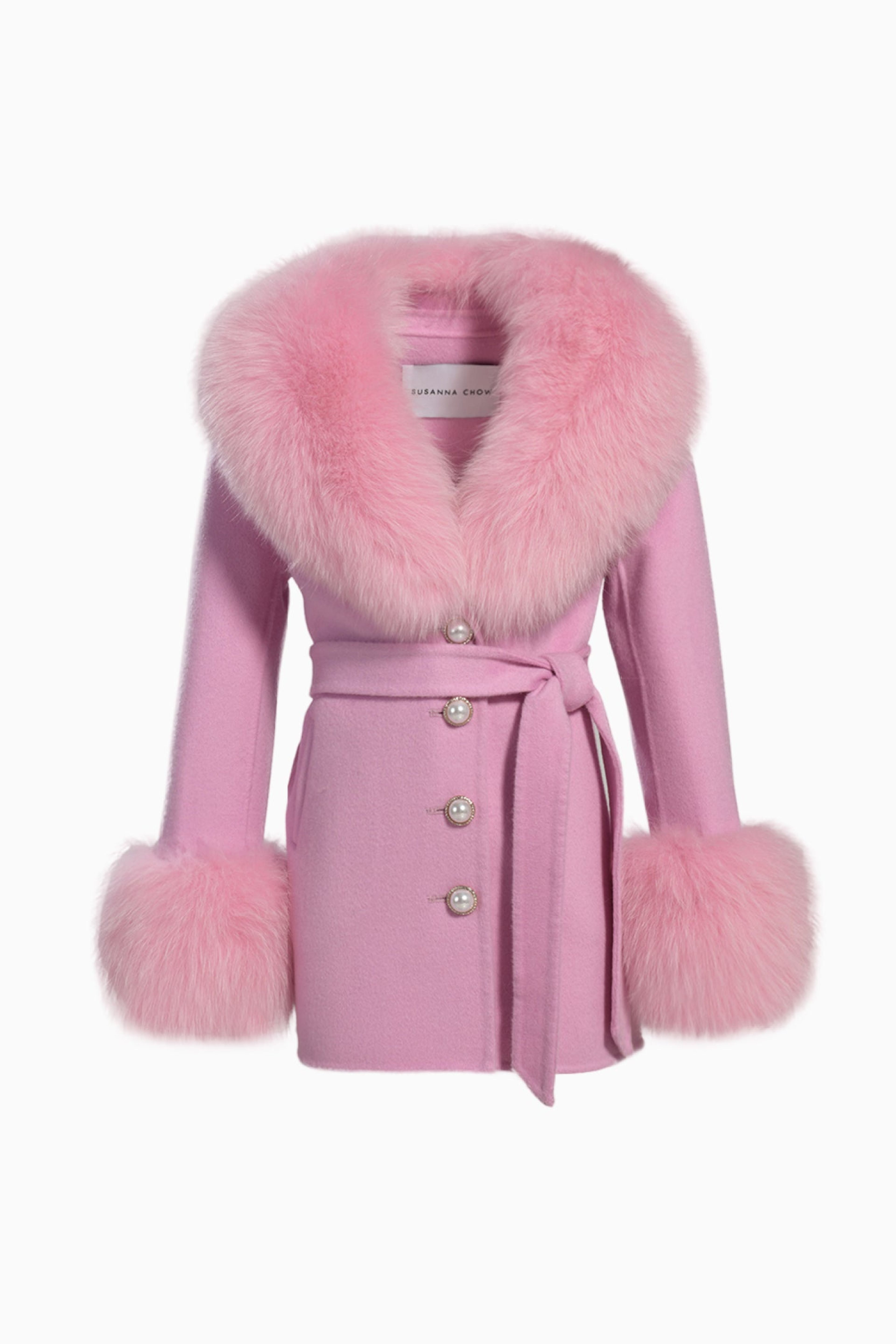 Susanna Chow Kids Mini Jojo Cashmere Coat - Pink