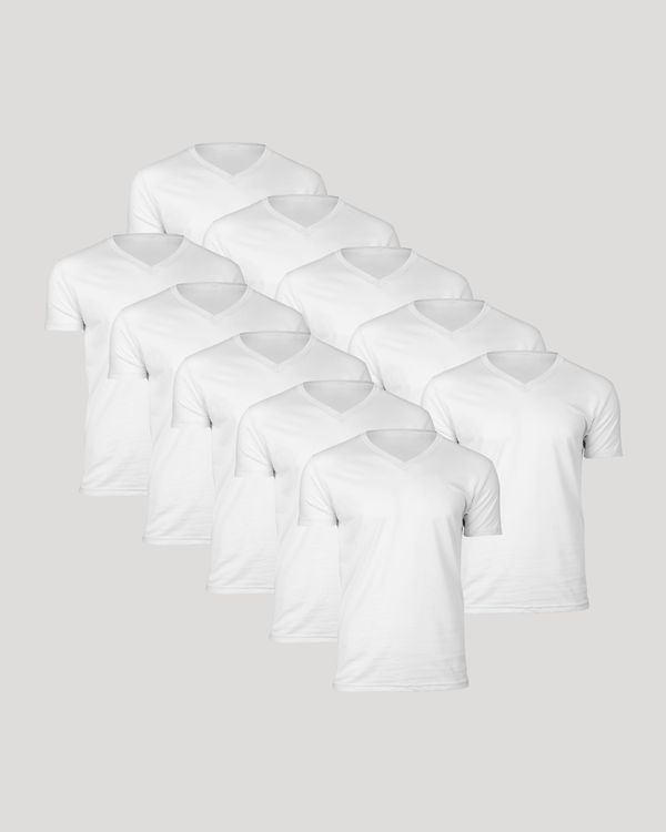 All White Classic V-Neck 10-Pack