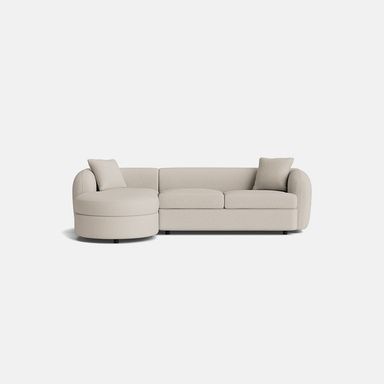 The Cloud Soft Textured Boucle Left Corner Sofa Bed With Chaise Storage - Off White