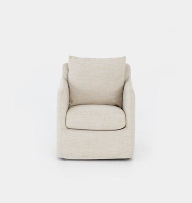 Douglas Slipcovered Swivel Chair