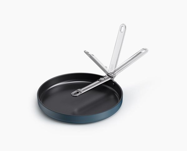Poêle Anti-Adhésive de 30cm avec Poignée Pliable Bleue Space
