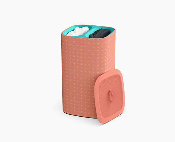Bac à Linge Double Compartiment 60L Tota Pop Corail
