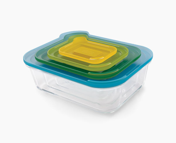 Set de 4 Boites de Conservation en Verre Nest™ Glass