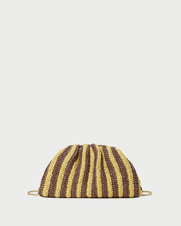 Bailey Brown/Butter Stripe Dome Clutch