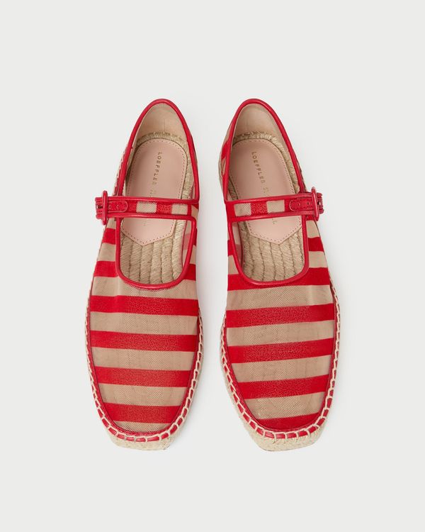 Clover Red/Caramel Mesh Espadrille