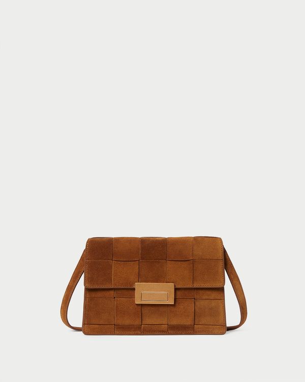 Delphine Cacao Suede Shoulder Bag