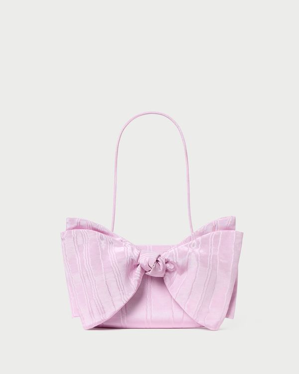 Valerie Pink Moiré Bow Clutch
