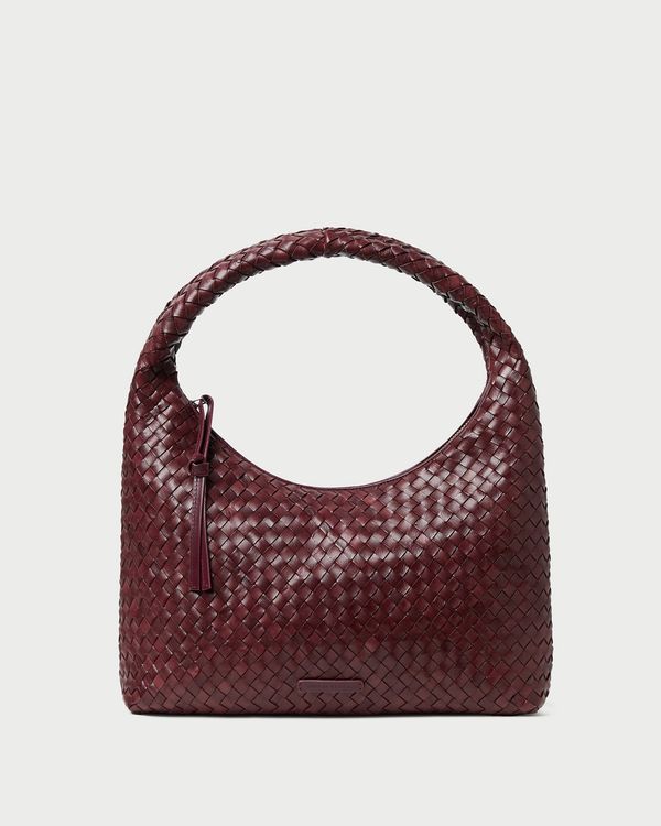 Willow Maroon Woven Hobo Bag