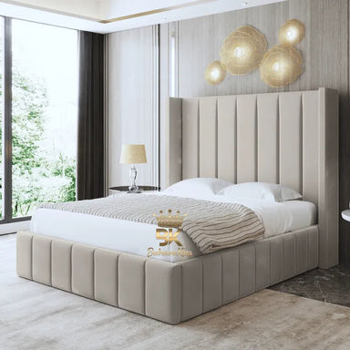 Zoe Full Panel Wingback Bed Frame