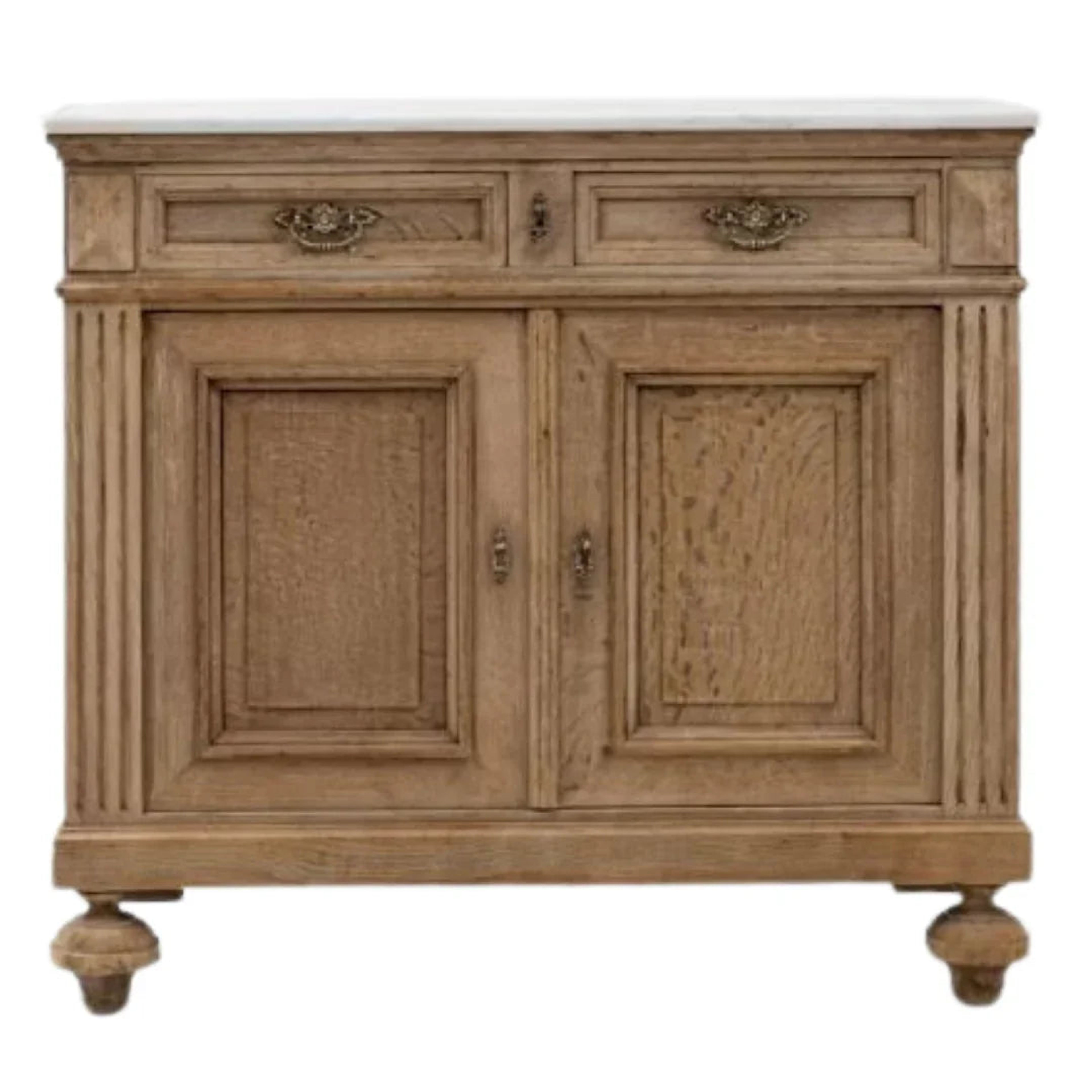 Antique French Country White Marble Top Buffet c. 1870