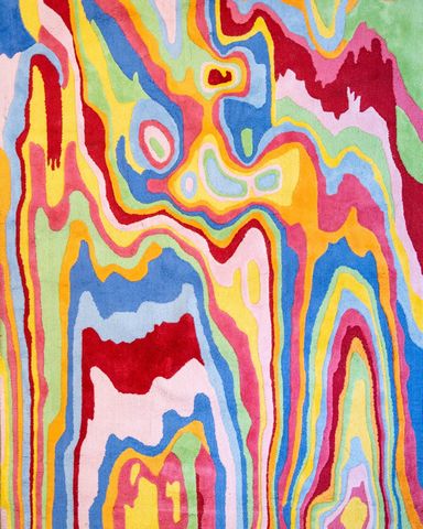 Bellows Organic Cotton Handmade Colorful Tufted Abstract Rug