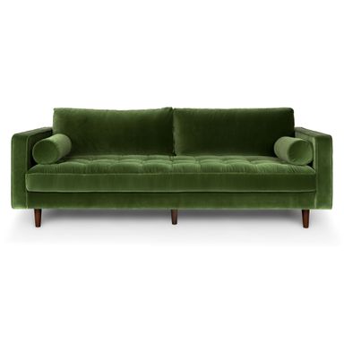 Roma Sofa In Green Velvet 88" Classic Style