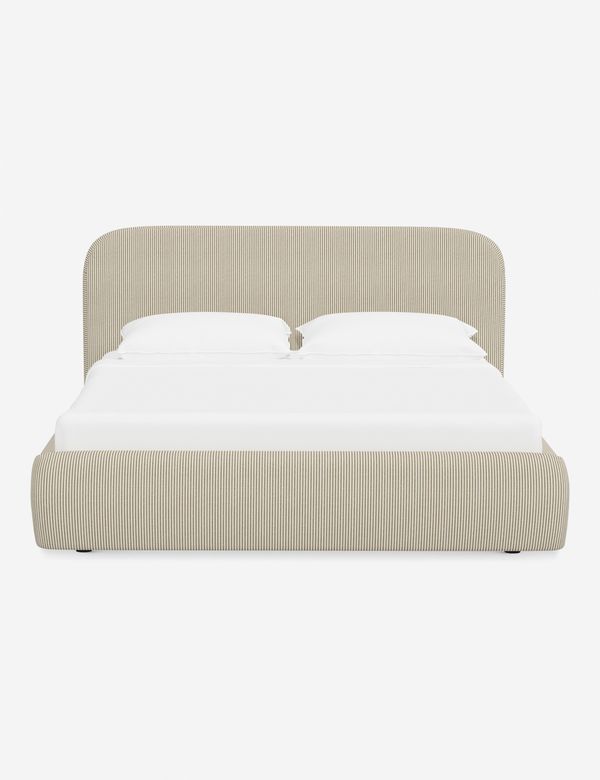 Open Box: Nabiha Platform Bed, Tan Stripe Queen