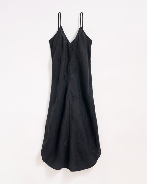 Linen Shirttail Slip Dress