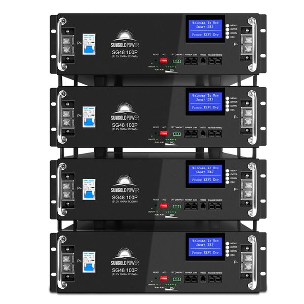 4 X 48V 100AH Server Rack LiFePO4 Lithium  Battery SG48100P UL1973  UL9540A