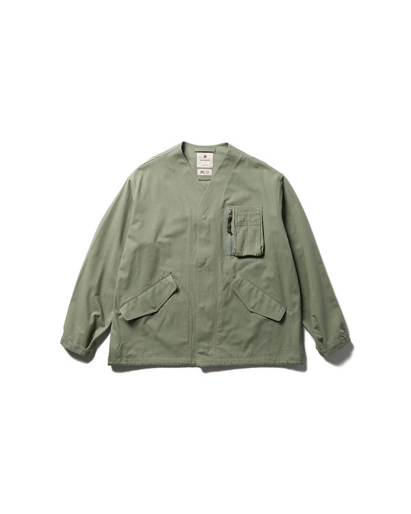 TAKIBI Herringbone Collarless Jacket