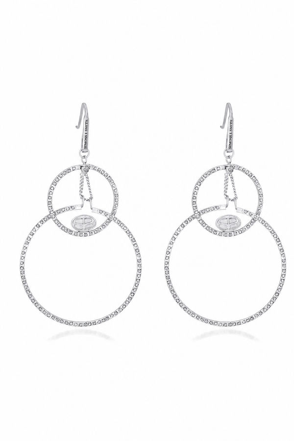 Halo Earrings with Diamond Embellishments - Large