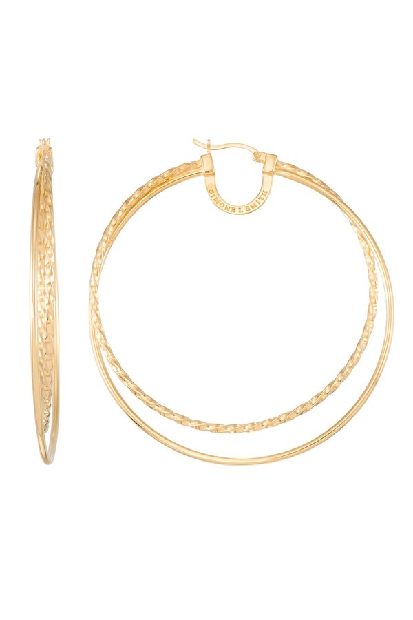 Simone I. Smith Large Round Double Hoops