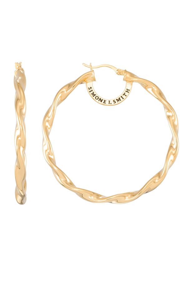 Simone I. Smith Medium Round Twist Hoops