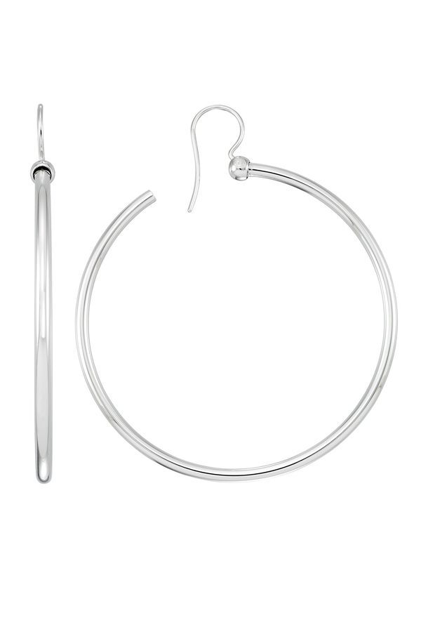 Platinum Round Hoops - Large