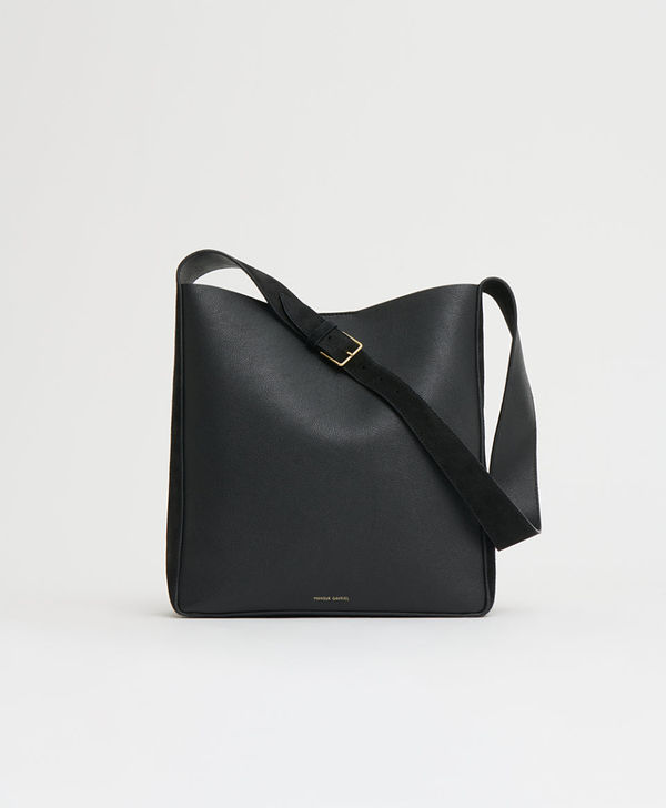 Box Tote - Black/Black Suede
