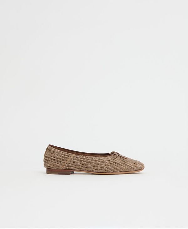 Square Toe Ballerina - Anise Raffia