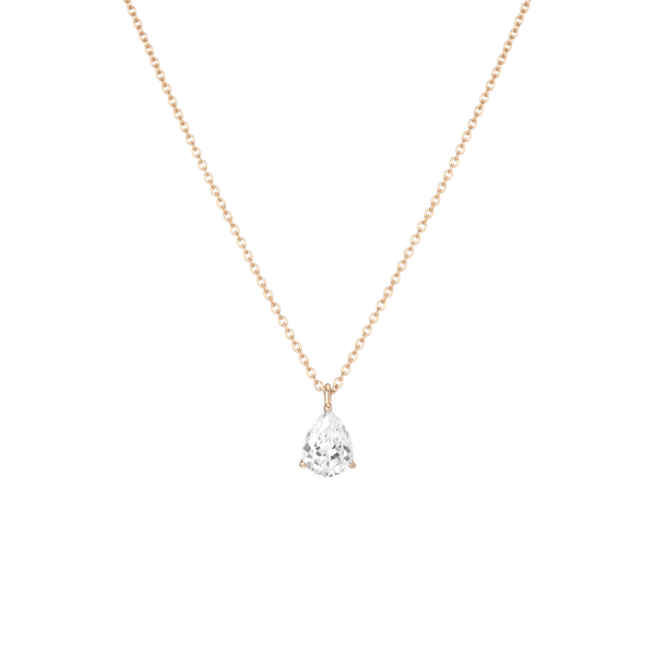 Pear Gemstone Solitaire Necklace
